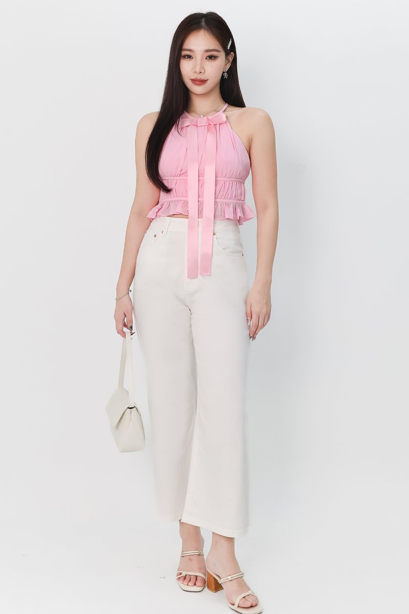 Hadley Highwaist Denim Jeans in White ( Petite Length )