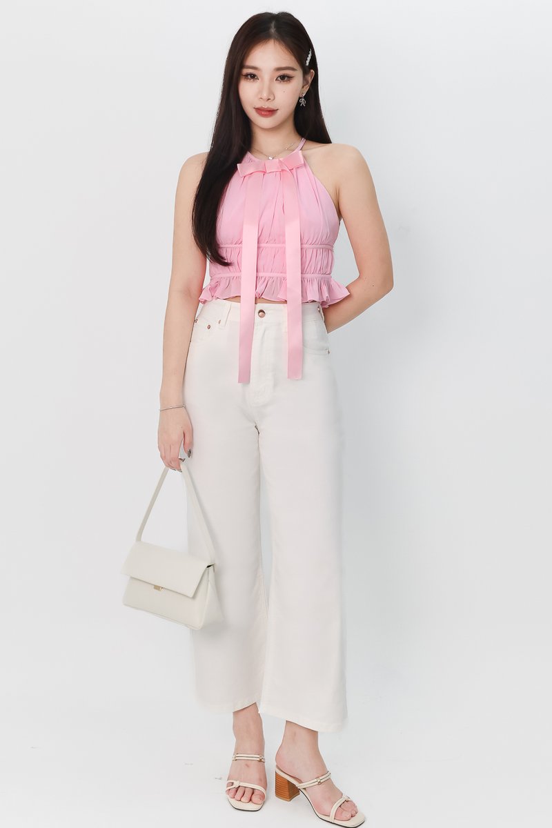 Hadley Highwaist Denim Jeans in White ( Petite Length )