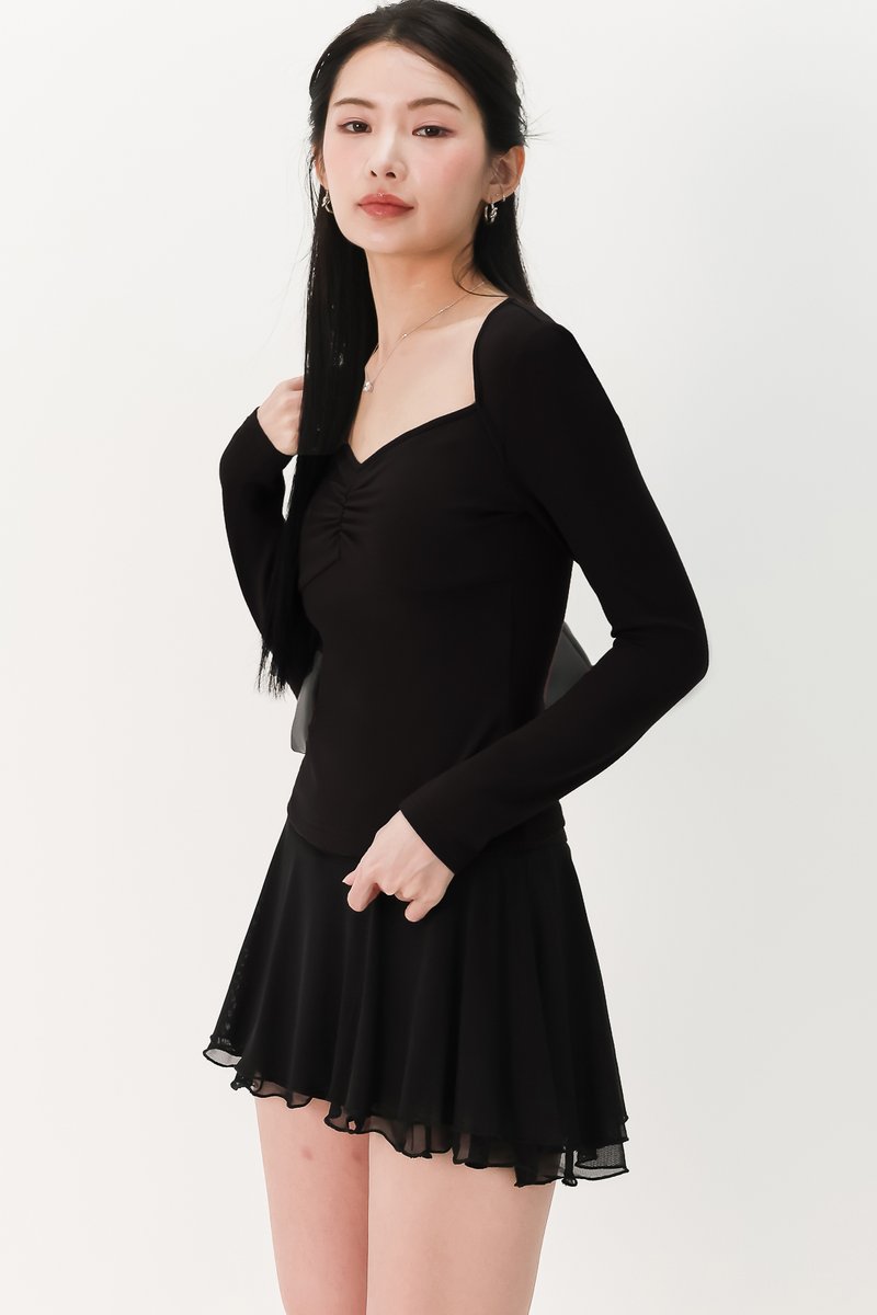 Soleil Sleeved Padded Top V2 in Black Soleil Sleeved Padded Top V2 in Black