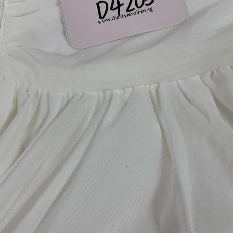 DEFECT | Marissa Mesh Tie Romper Dress in White in M DEFECT | Marissa Mesh Tie Romper Dress in White in M