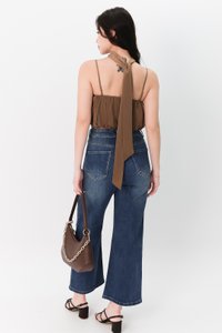 Tiff Tube Top with Sash in Coffee Brown