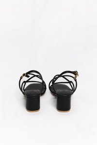 DEFECT | Reyanne Rope Strap Slingback Block Heels in Black in Size 38 DEFECT | Reyanne Rope Strap Slingback Block Heels in Black in Size 38