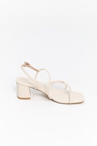 DEFECT | Reyanne Rope Strap Slingback Block Heels in Cream White in 39 DEFECT | Reyanne Rope Strap Slingback Block Heels in Cream White in 39