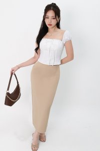 DEFECT | Sierra Sleeve Bustier Top in White in XXS DEFECT | Sierra Sleeve Bustier Top in White in XXS