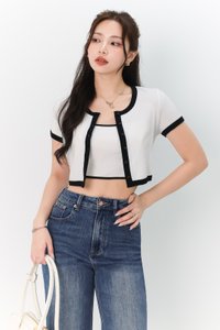 Chara Contrast 2-pc Top in White x Black Chara Contrast 2-pc Top in White x Black