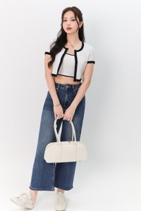 Chara Contrast 2-pc Top in White x Black Chara Contrast 2-pc Top in White x Black