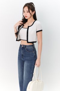 Chara Contrast 2-pc Top in White x Black Chara Contrast 2-pc Top in White x Black