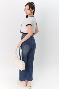 Chara Contrast 2-pc Top in White x Black Chara Contrast 2-pc Top in White x Black