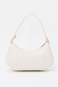 Cheyenne Chain Rounded Shoulder Bag in Cream White Cheyenne Chain Rounded Shoulder Bag in Cream White