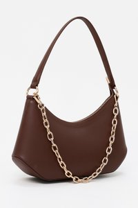 DEFECT | Cheyenne Chain Rounded Shoulder Bag in Dark Brown