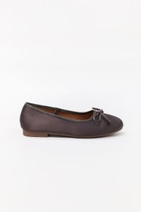 Ballerina Ballet Satin Flats in Gunmetal