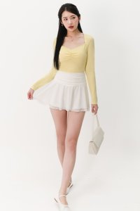 Soleil Sleeved Padded Top V2 in Yellow