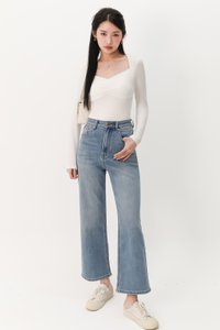 Soleil Sleeved Padded Top V2 in White