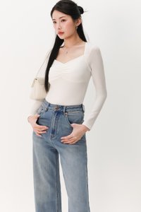 Soleil Sleeved Padded Top V2 in White