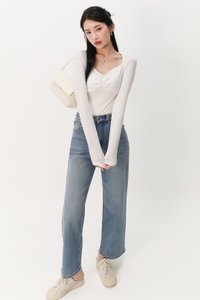 Soleil Sleeved Padded Top V2 in White