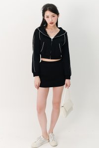 Clare Contrast Co-ord Set in Black x White