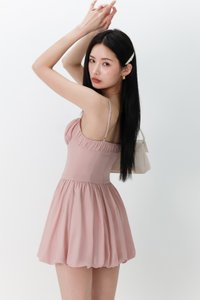 Bella Bustier Bubble Romper Dress in Pink Bella Bustier Bubble Romper Dress in Pink