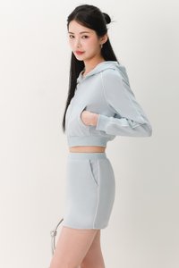 Clare Contrast Co-ord Skorts in Ice Blue x White