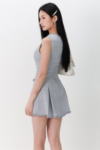Tennie Tweed Co-ord Set in Grey Blue