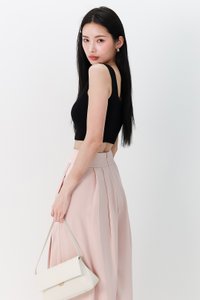 Carrie Cropped Tank Top in Black Carrie Cropped Tank Top in Black