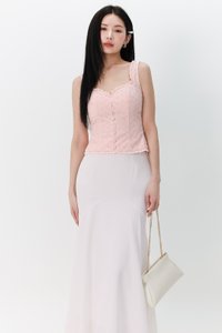 Edrina Eyelet Top in Light Pink