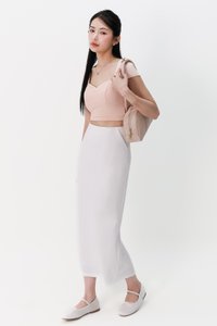 Seidra Sweetheart Sleeve Cropped Top in Blush Seidra Sweetheart Sleeve Cropped Top in Blush