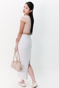 DEFECT | Seidra Sweetheart Sleeve Cropped Top in Blush in L DEFECT | Seidra Sweetheart Sleeve Cropped Top in Blush in L