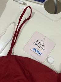 DEFECT | Swendy Sweetheart Ruched Midi in Muted Red in S DEFECT | Swendy Sweetheart Ruched Midi in Muted Red in S