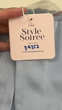 DEFECT | Paris Pearl Satin Romper Dress in Blue in XS