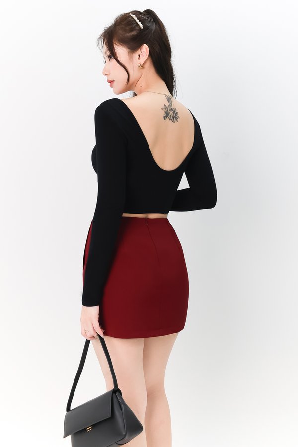 RESTOCKS | Leria Low Back Sleeve Top in Black