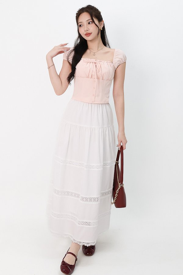 Sierra Sleeve Bustier Top in Light Blush Pink