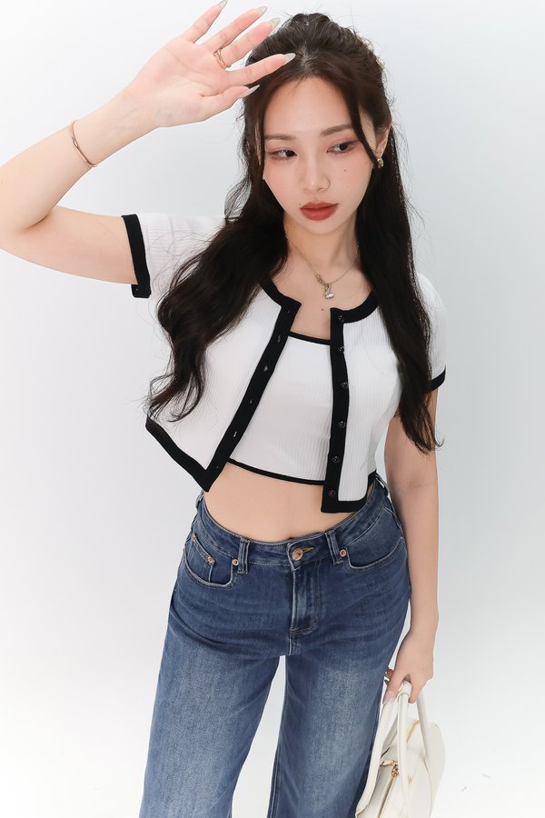 Chara Contrast 2-pc Top in White x Black