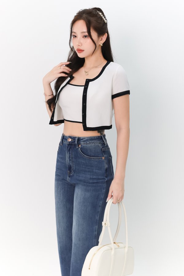 Chara Contrast 2-pc Top in White x Black