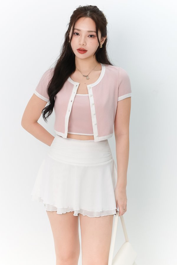 Chara Contrast 2-pc Top in Pink x White