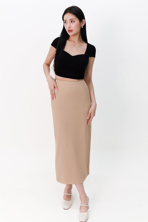 DEFECT | Meline Midi Skirt in Light Brown in XXS