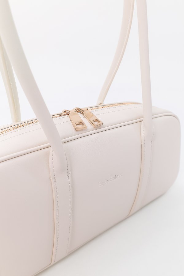 Beau Baguette Shoulder Bag in Cream White