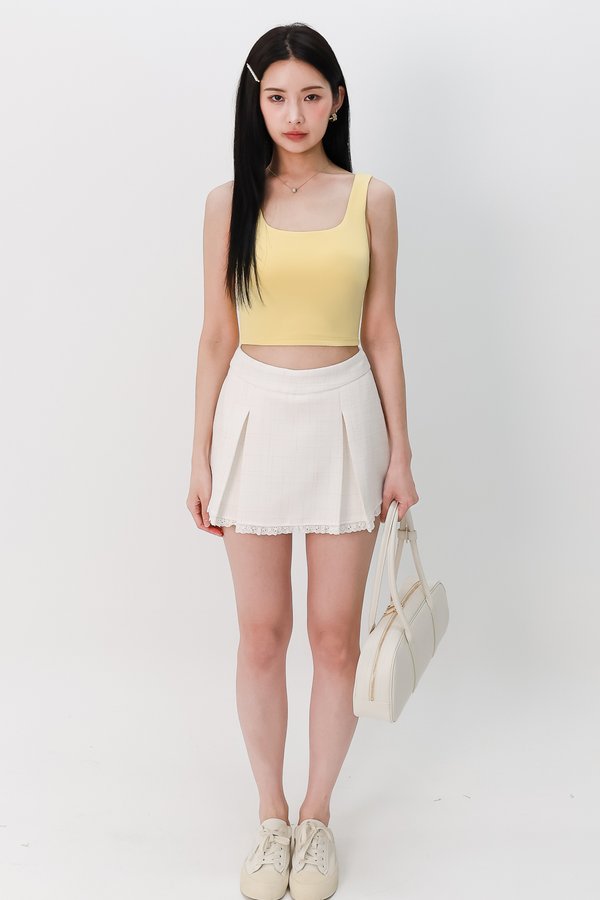 Carrie Cropped Tank Top in Yellow