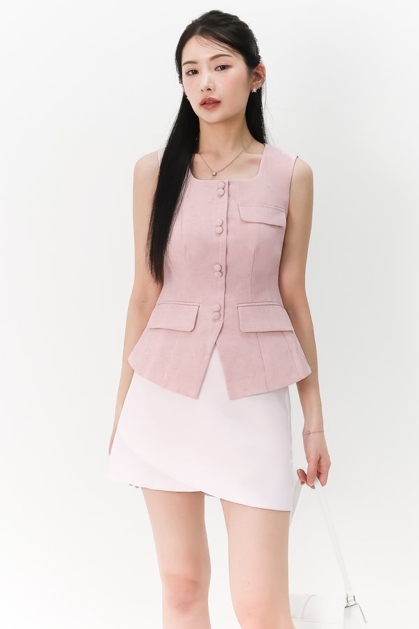 Veldra Vest Top in Light Pink