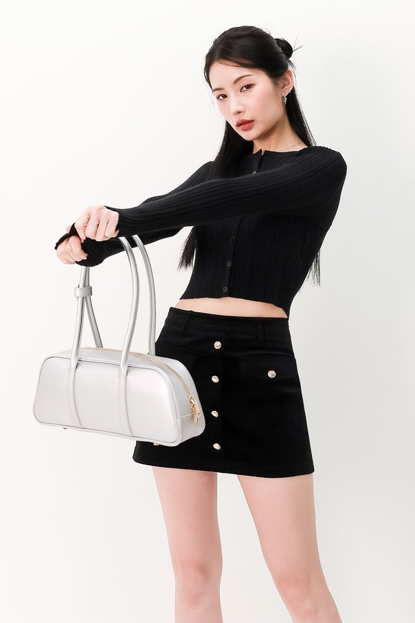 Beau Baguette Shoulder Bag in Silver