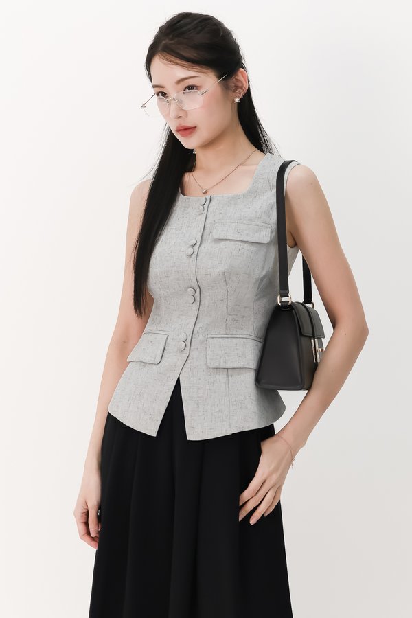 Veldra Vest Top in Light Grey