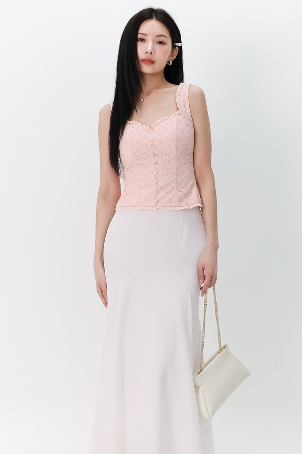 Edrina Eyelet Top in Light Pink