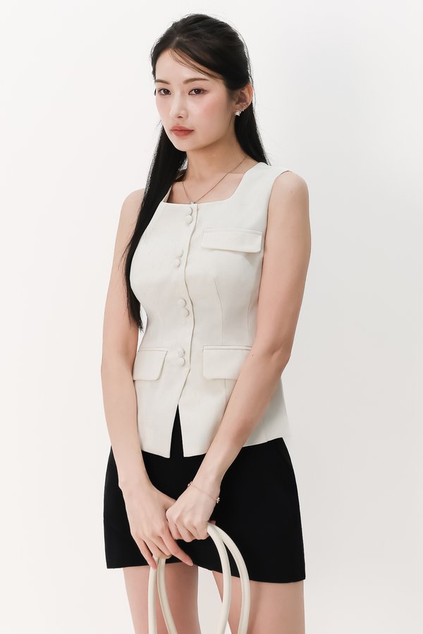 Veldra Vest Top in Cream