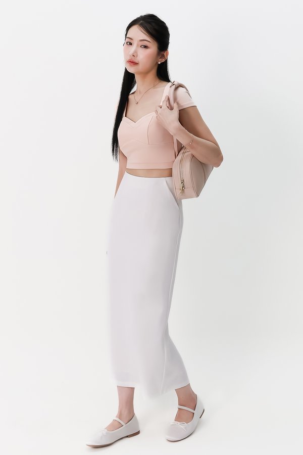 Meline Midi Skirt in White