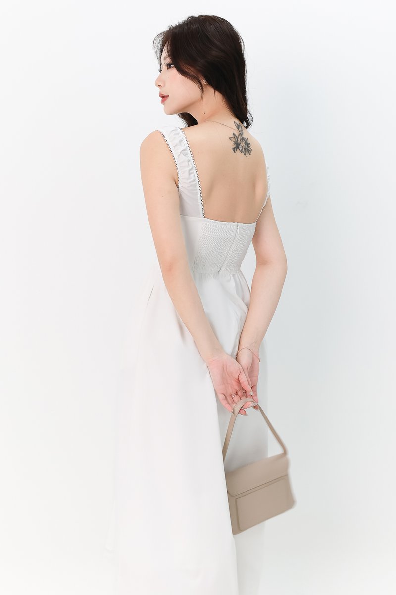 DEFECT | Trita Thick Straps Midaxi in White in XXS