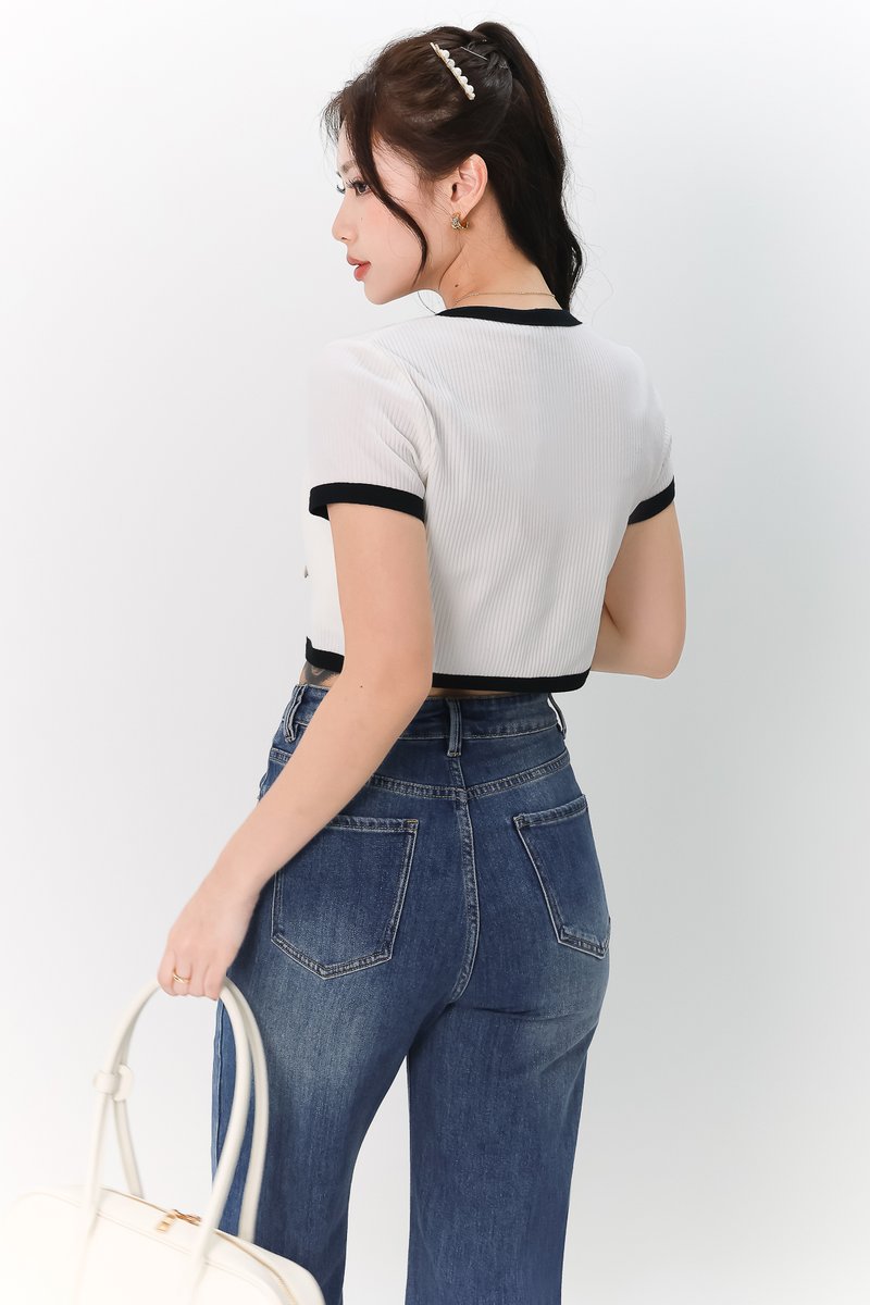 Chara Contrast 2-pc Top in White x Black