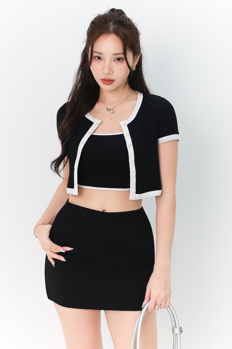 Chara Contrast 2-pc Top in Black x White Chara Contrast 2-pc Top in Black x White