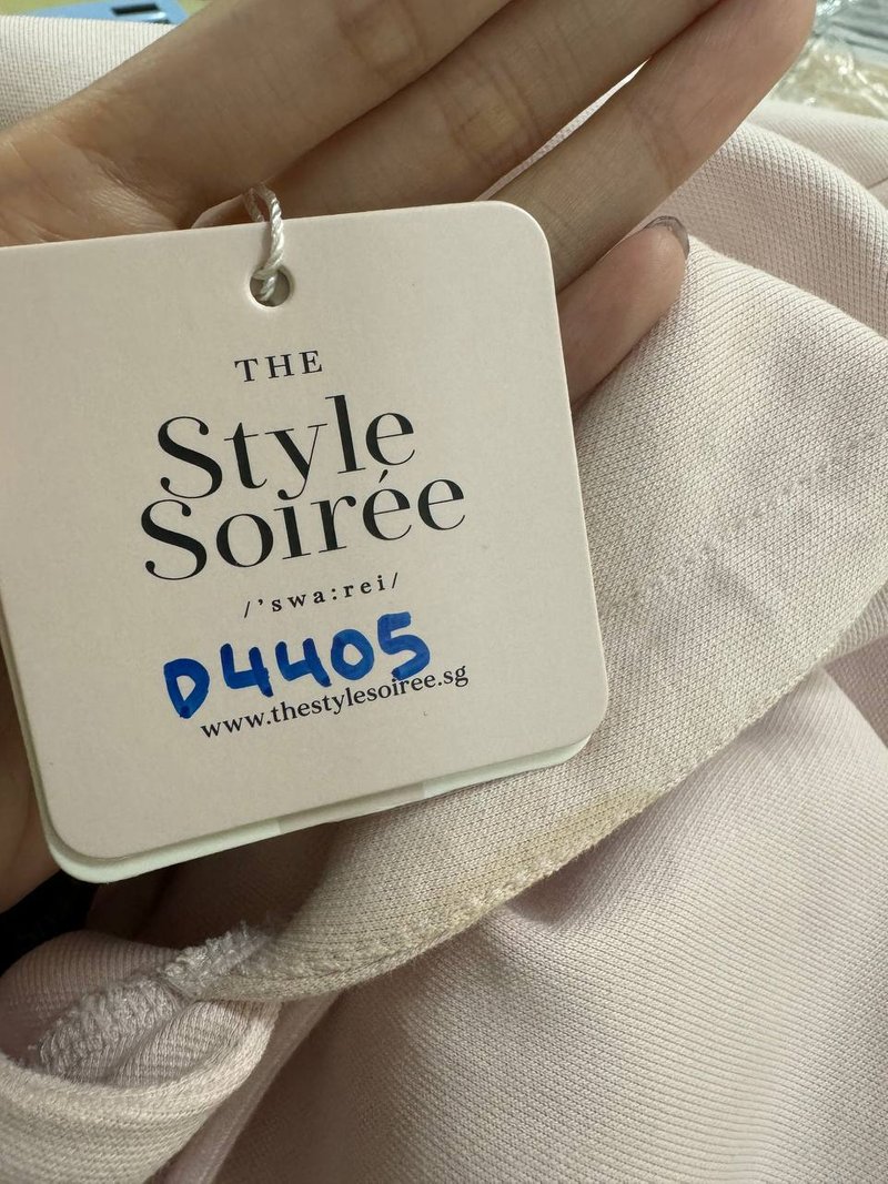 DEFECT | Reyla Ribbon Embroidered Hoodie in Light Pastel Pink in XS DEFECT | Reyla Ribbon Embroidered Hoodie in Light Pastel Pink in XS