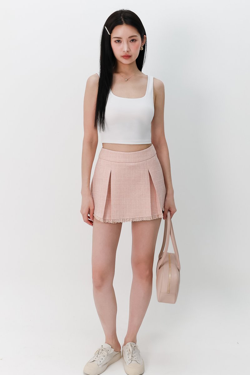 Carrie Cropped Tank Top in White