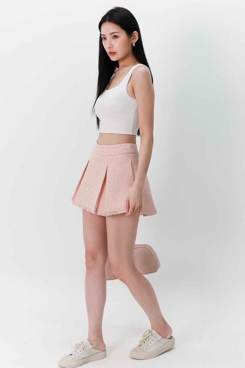 Carrie Cropped Tank Top in White