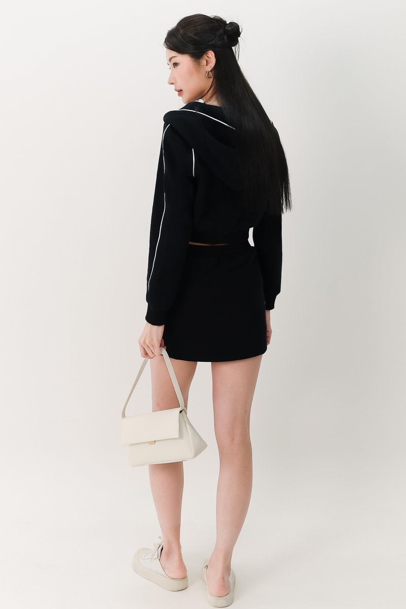 Clare Contrast Co-ord Skorts in Black x White
